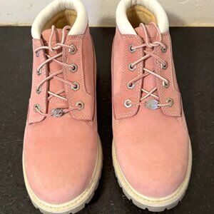 Womens Timberland Nellie Chukka Pink Nubuck Waterproof Boots Size 8 - Worn Twice